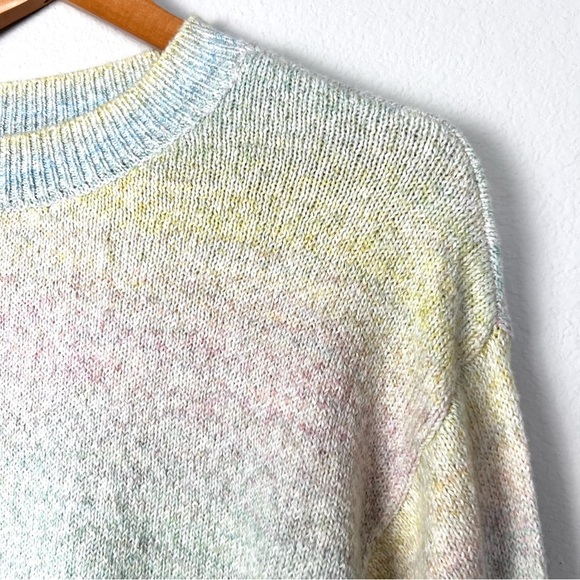 BP Pastel Rainbow Knit Crewneck Cropped Pullover Sweater New‎ With Tags Size S - Picture 2 of 7
